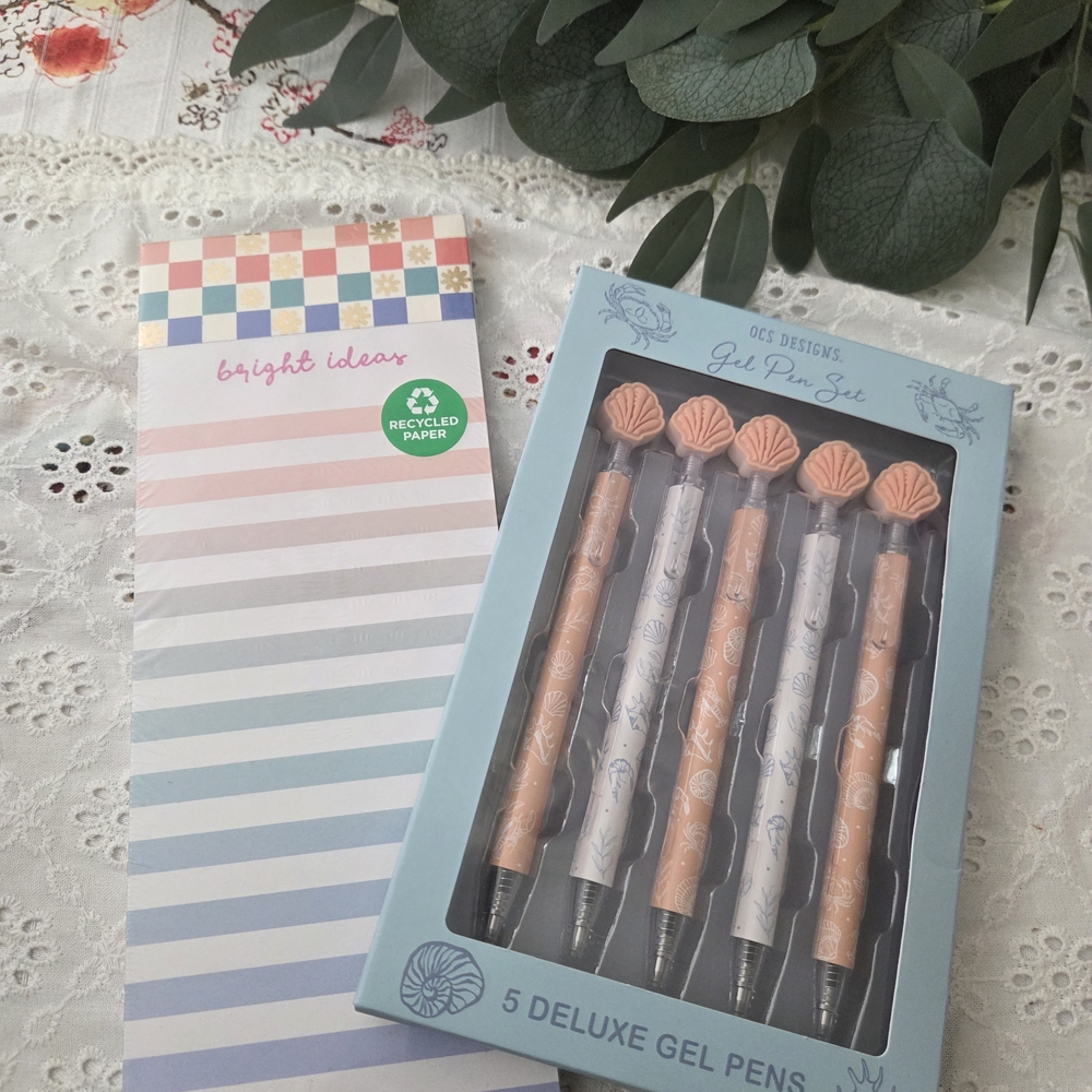 Gel Pen Set - Peach and White